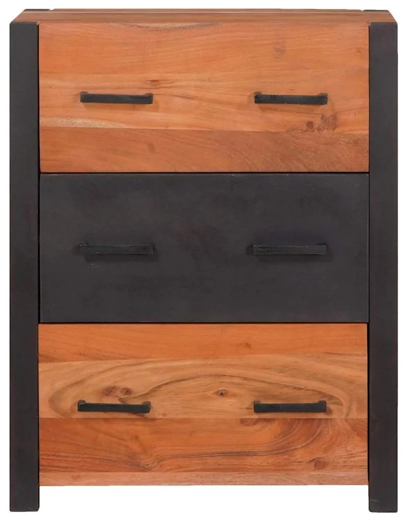 vidaXL Πλαϊνό γραφείο 3 pcs Καφέ 110 x 30 x 75 εκ Μασίφ ξύλο ακακίας