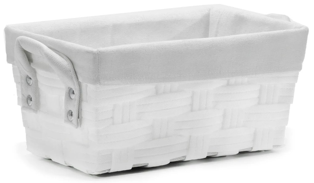 Καλάθι Αποθήκευσης Λευκό Polyester 33x21x16cm-06511350