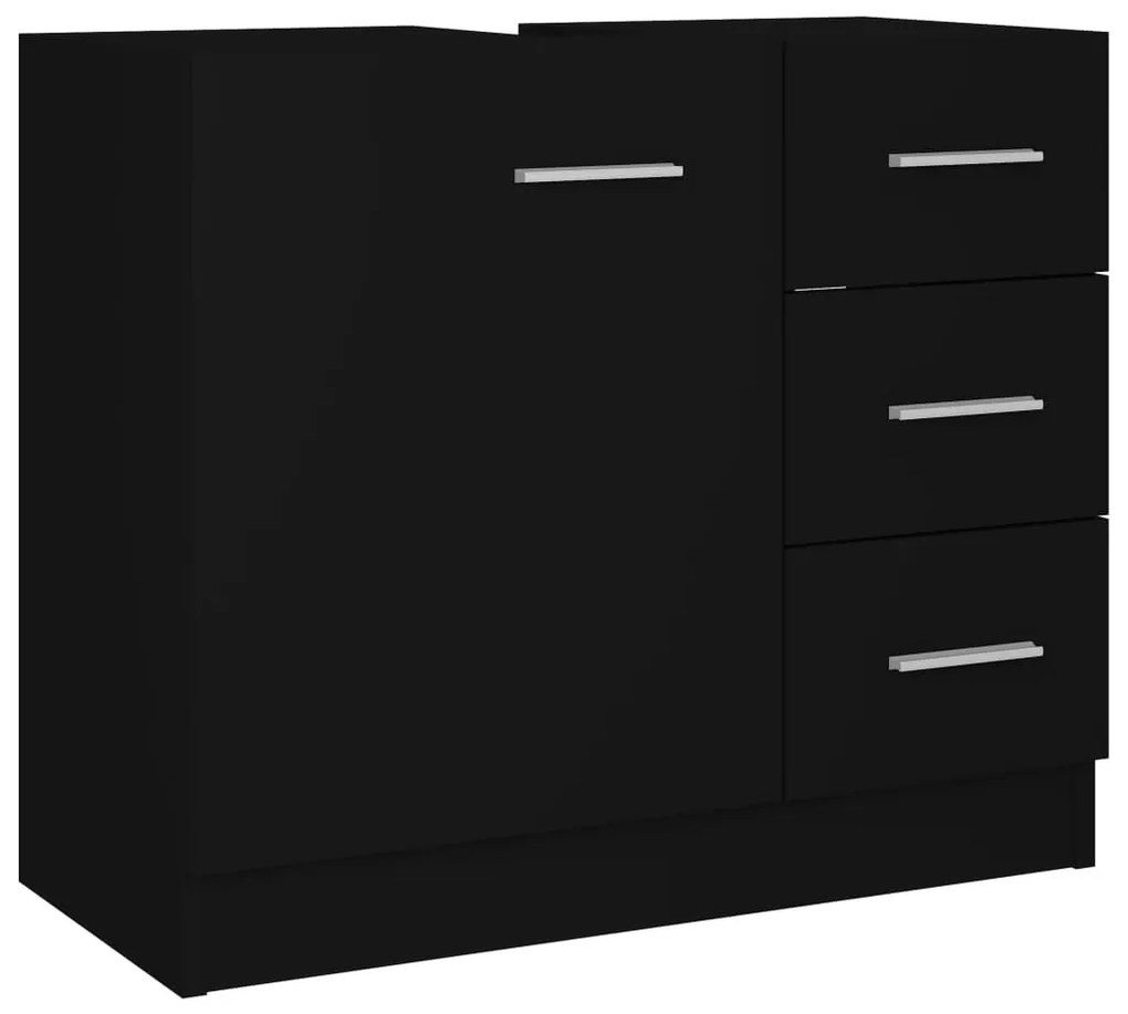 Ντουλάπι Νιπτήρα Μαύρο 63x30x54 εκ. Επεξ. Ξύλο 804185