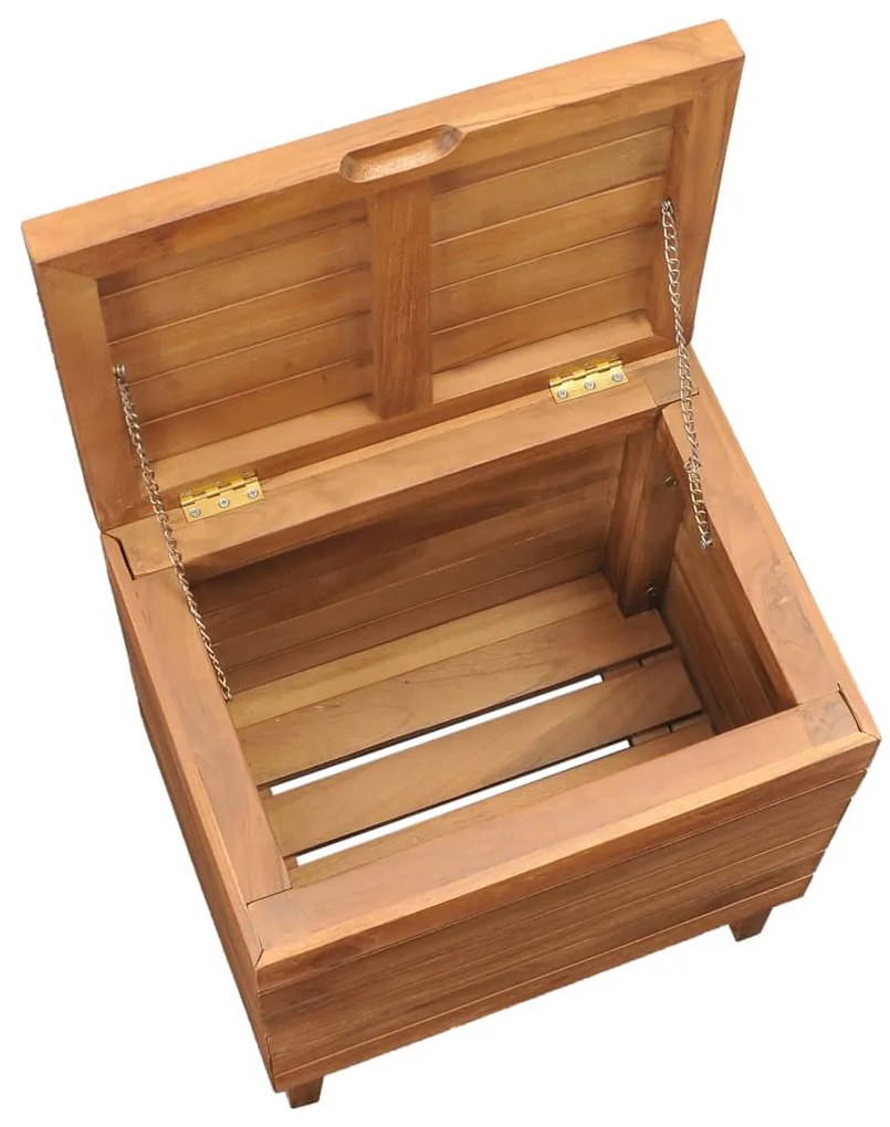 vidaXL Καλάθι Απλύτων 40 x 30 x 45 εκ. από Μασίφ Ξύλο Teak