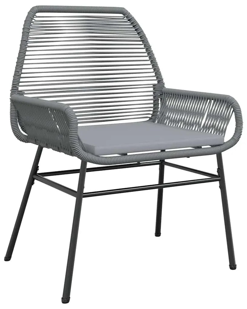 vidaXL Σετ Τραπεζαρίας Κήπου 5 τεμ. Γκρι Συνθ.Ρατάν/Γυαλί με Μαξιλάρια