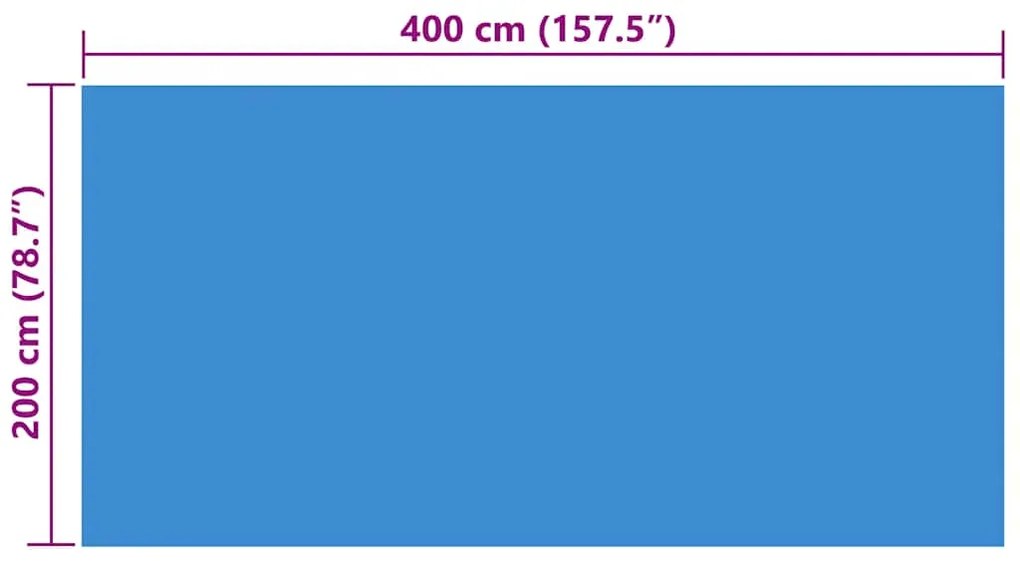 vidaXL Κάλυμμα Πισίνας Μπλε 400 x 200 εκ. από Πολυαιθυλένιο