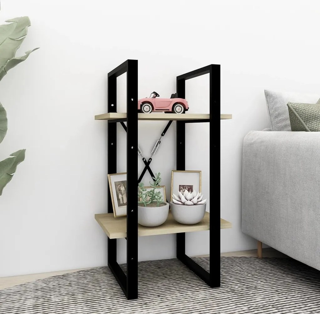 vidaXL Βιβλιοθήκη με 2 Ράφια Sonoma Δρυς 40 x 30 x 70 εκ. Επεξ. Ξύλο