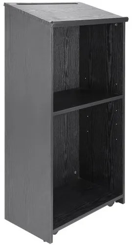 VEVOR Podium Stand, 47 in Hostess Stand with 4 Rolling Wheels, Wood Podium with Storage Shelves, and Slant Desktop, Lecterns &amp; Podiums for Church, Office, School, Home, Black