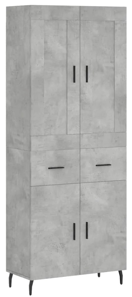 vidaXL Ντουλάπι Γκρι Σκυροδέματος 69,5x34x180 εκ. Επεξεργασμένο Ξύλο