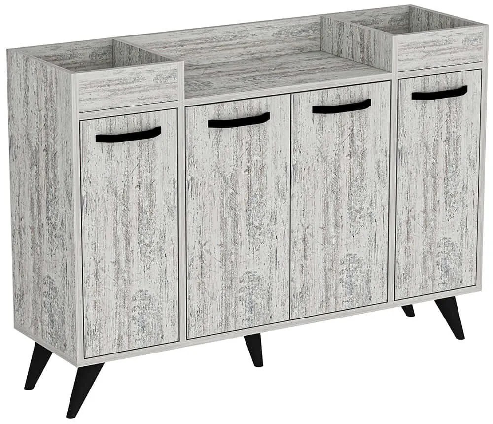 Μπουφές Visar 505CRL1313 120x35x88,5cm Grey-White Μοριοσανίδα, Μελαμίνη