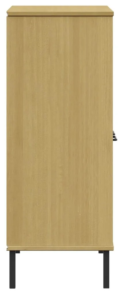 vidaXL Βιβλιοθήκη OSLO Καφέ 90x35x90,5 εκ. Μασίφ Ξύλο με Μεταλ. Πόδια