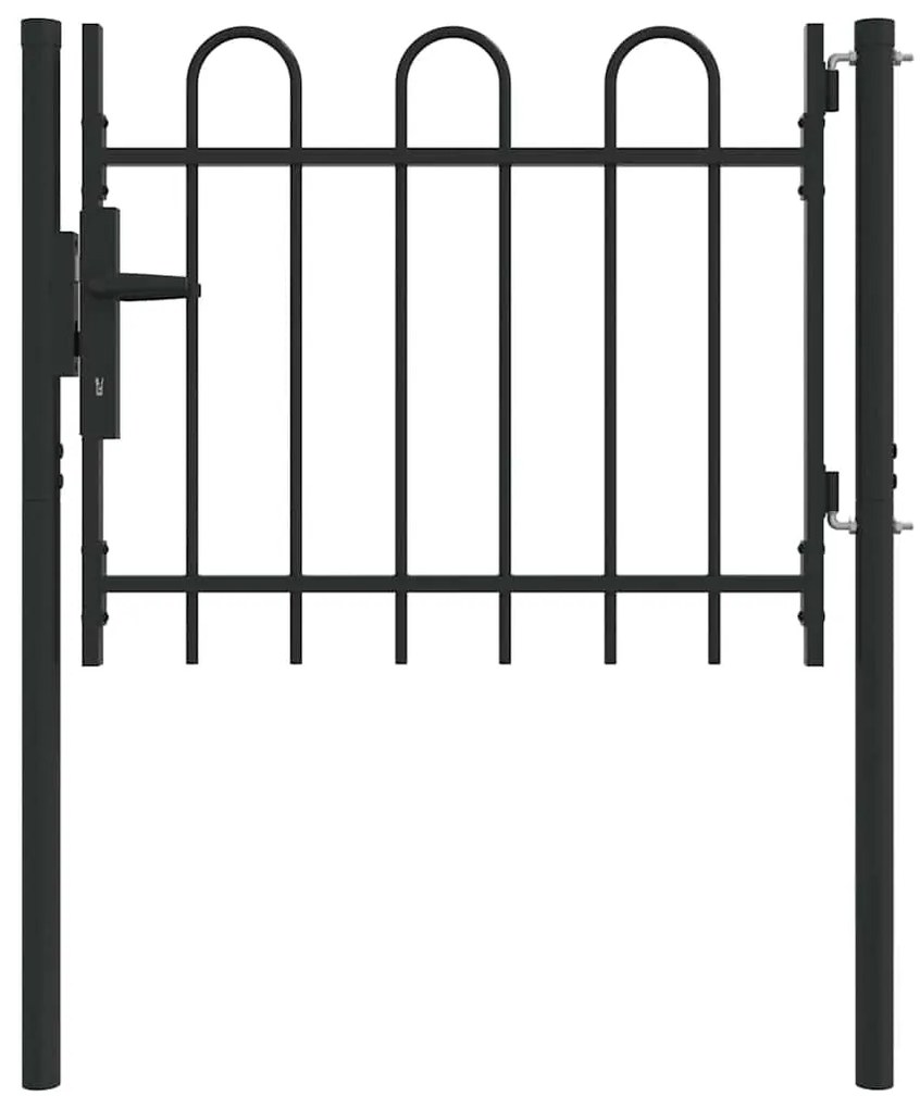 vidaXL Πύλη Φράχτη Γκρι 100 x 75 cm Χάλυβας με Επικάλυψη Πούδρας
