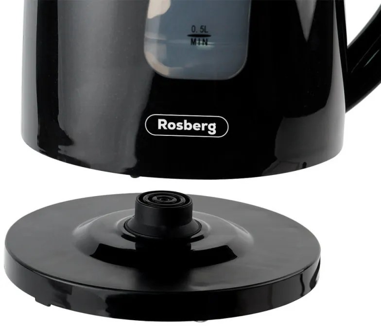 Ηλεκτρικός βραστήρας Oliver Voltz OV51230B, 2200W, 1,7 l, Φωτεινή ένδειξη, Ασύρματο, Μαύρο