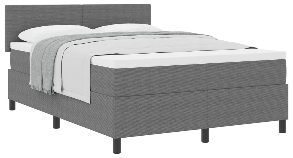 vidaXL Κρεβάτι με Στρώμα Γκρι 140x200 εκ. Βελούδο