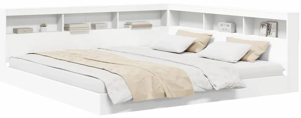 vidaXL Βιβλιοθήκη Κρεβατιού Λευκό 180 x 200 cm Επεξεργασμένο ξύλο