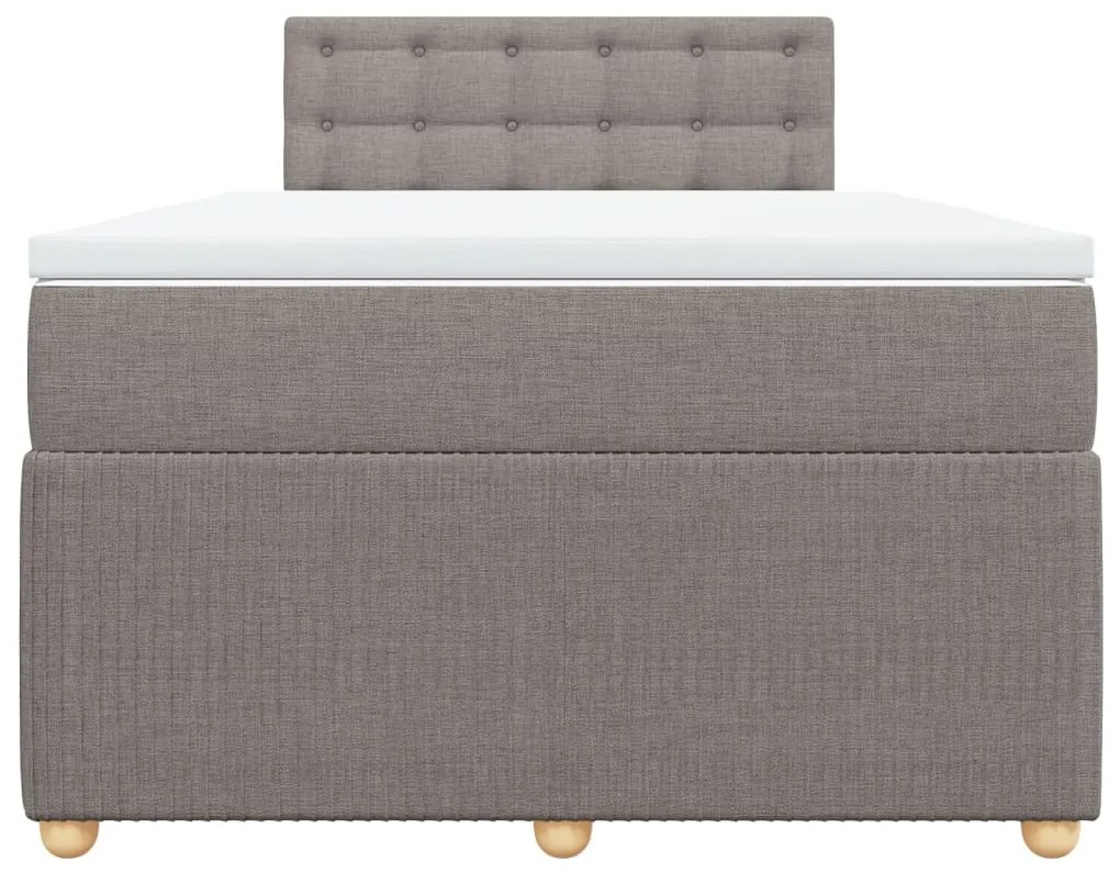 vidaXL Κρεβάτι Boxspring με Στρώμα Taupe 120x190 εκ. Υφασμάτινο