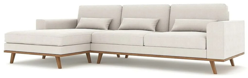 Γωνιακός Καναπές Seattle K100, Κρεμ, 280x153x85cm, Πόδια: Ξύλο, Ξύλο: Πεύκο | Epipla1.gr
