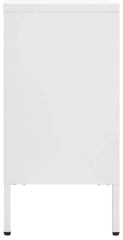 vidaXL Μπουφές Λευκός 105 x 35 x 70 εκ. από Ατσάλι και Ψημένο Γυαλί