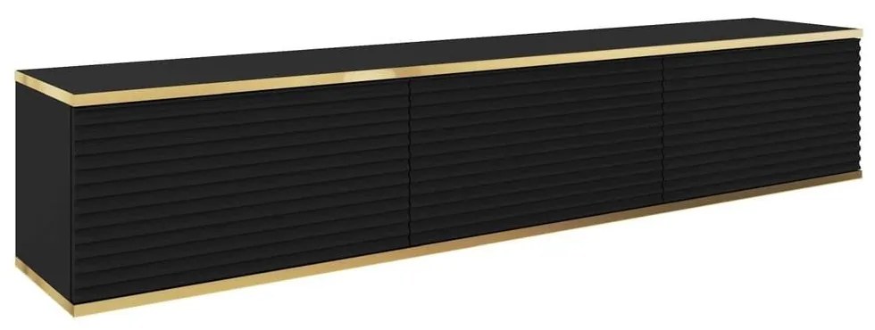 Έπιπλο Τηλεόρασης Κρεμαστό P_ORO_BTVc_MDF ORO_MDF 175x30x32cm Anthracite-Gold