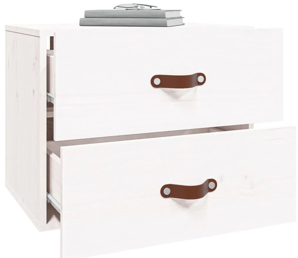 vidaXL Κομοδίνα Επιτοίχια 2 τεμ. Λευκά 50x36x40 εκ.