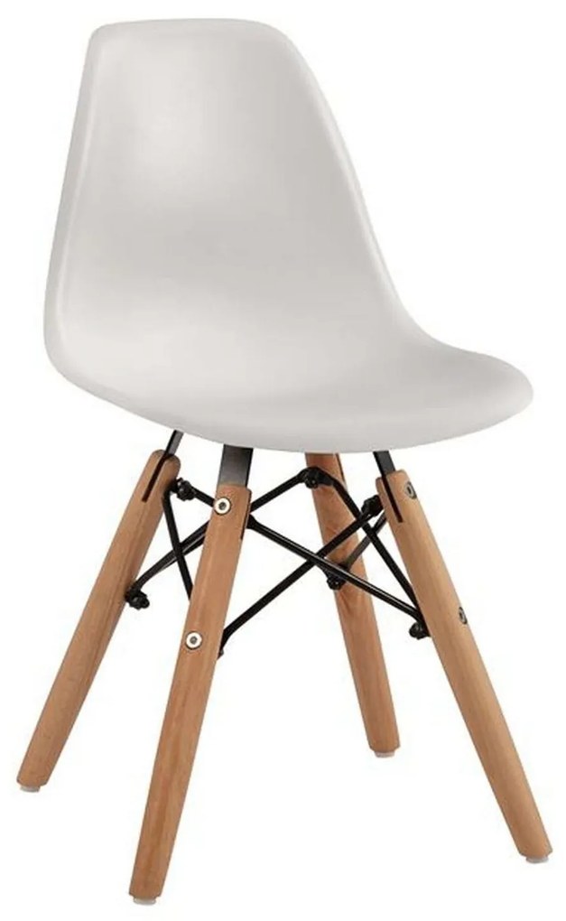 Καρέκλα Παιδική Με Ξύλινα Πόδια Twist Kid HM8453.01 White Σετ 4τμχ Polypropylene, Wood, Metal