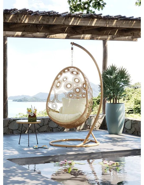 Κρεμαστή Καρέκλα Ibiza Nature 104x120x209εκ - Μπεζ