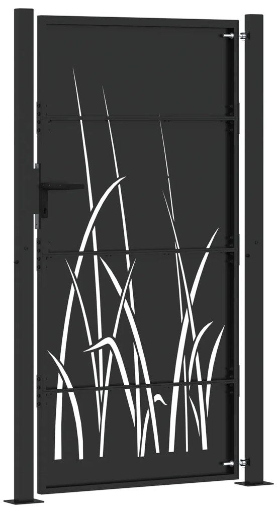 vidaXL Πύλη Κήπου Μαύρο 105 x 175 cm Ατσάλι με Επικάλυψη Πούδρας