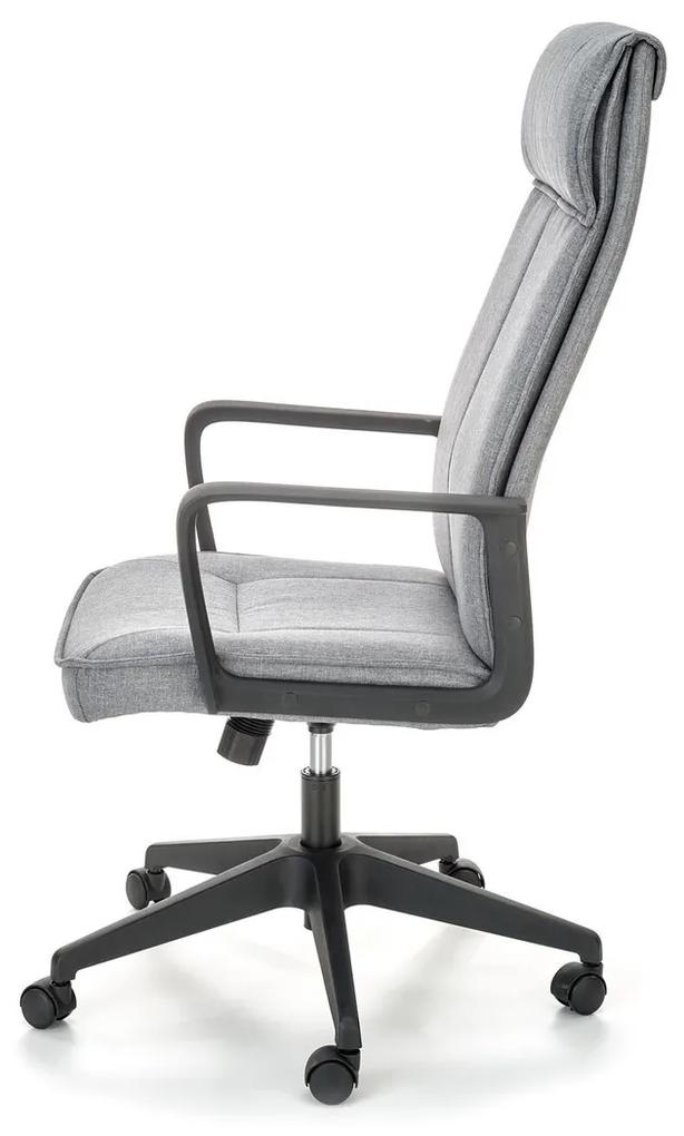 Καρέκλα γραφείου Houston 1259, Γκρι, Μαύρο, 113x63x70cm, 15 kg, Με μπράτσα, Με ρόδες, Μηχανισμός καρέκλας: Κλίση | Epipla1.gr