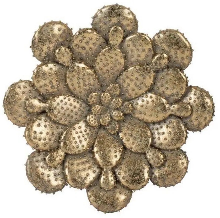 Διακοσμητικό Επιτοίχιο Λουλούδι 77118 25,5x4x25,5cm Gold Artekko Resin