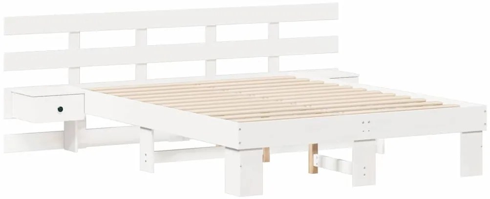 vidaXL Σκελετός Κρεβατιού με συρτάρι Λευκό 120 x 200 cm