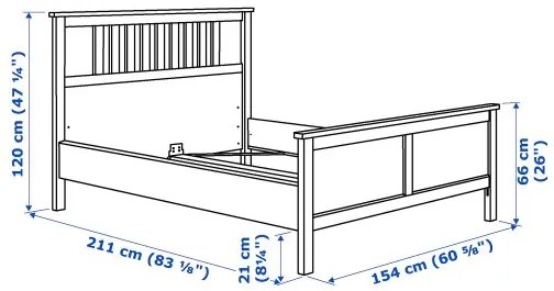 HEMNES σκελετός κρεβατιού, 140X200 cm 290.022.68