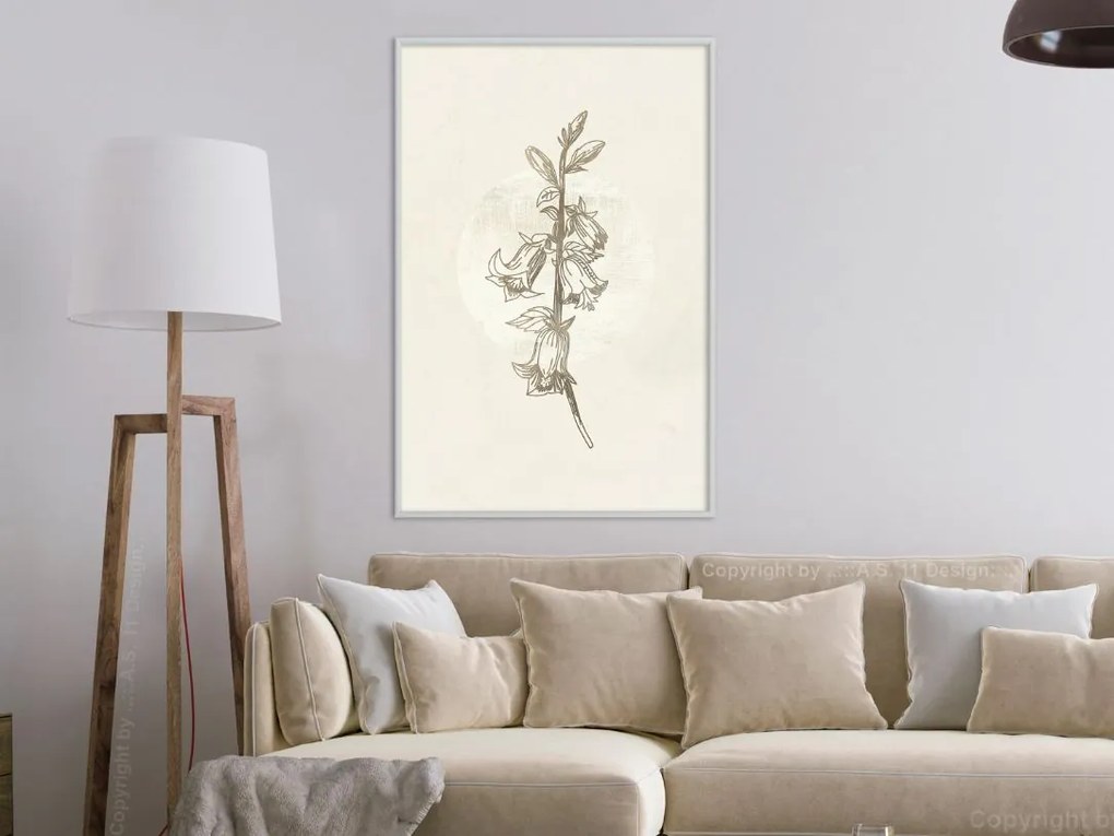 Αφίσα - Beige Campanula - 20x30 - Χρυσό - Χωρίς πασπαρτού