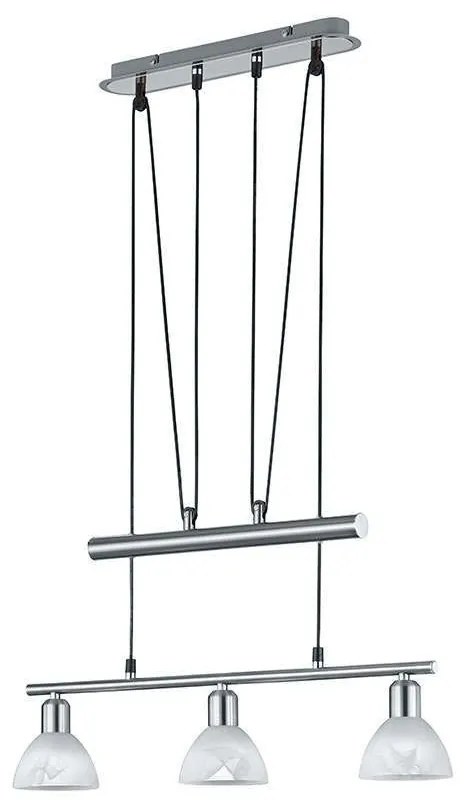 Φωτιστικό Οροφής-Ράγα Led Levisto 3x400Lm 60x160x11cm Nickel Mat 371010307 Trio Lighting Metal, Glass