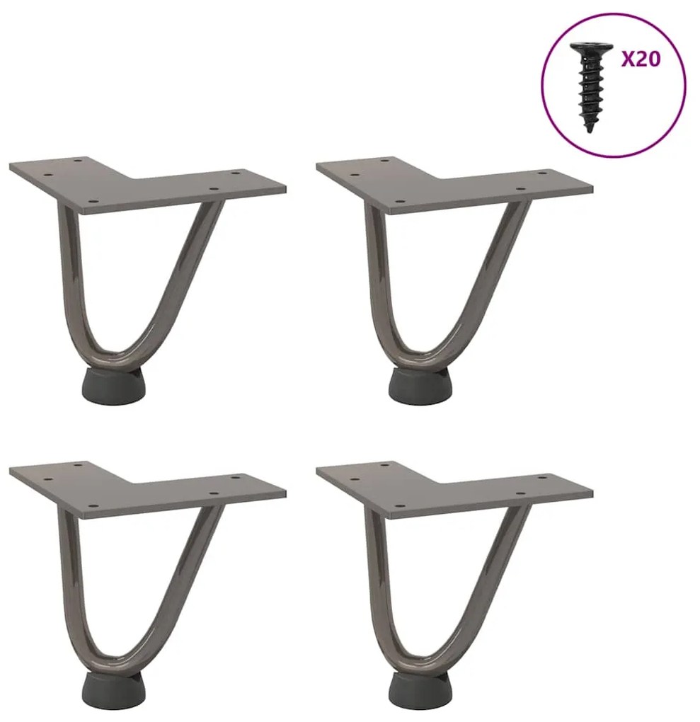 Πόδια Φουρκέτας για Τραπεζάκι Σαλονιού 4 τεμ. από Φυσικό Ατσάλι 10 εκ. από Μασίφ Ατσάλι