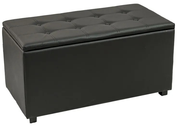 Σκαμπό-μπαούλο Corben pakoworld pu μαύρο 86x43x45εκ