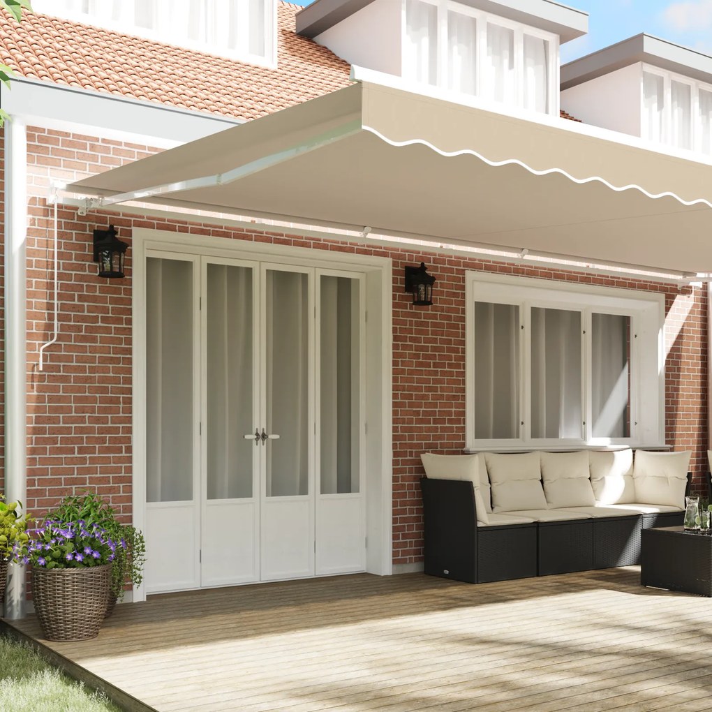 vidaXL Χειροκίνητη Ανασυρόμενη Τέντα Μπεζ 600x300 cm