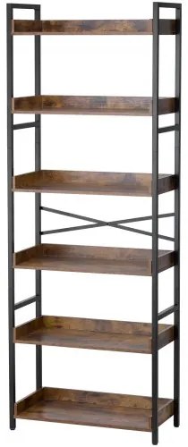 VEVOR Metal Bookshelf Rustic Bookshelf 6-Tier for Living room Bedroom &amp; Office