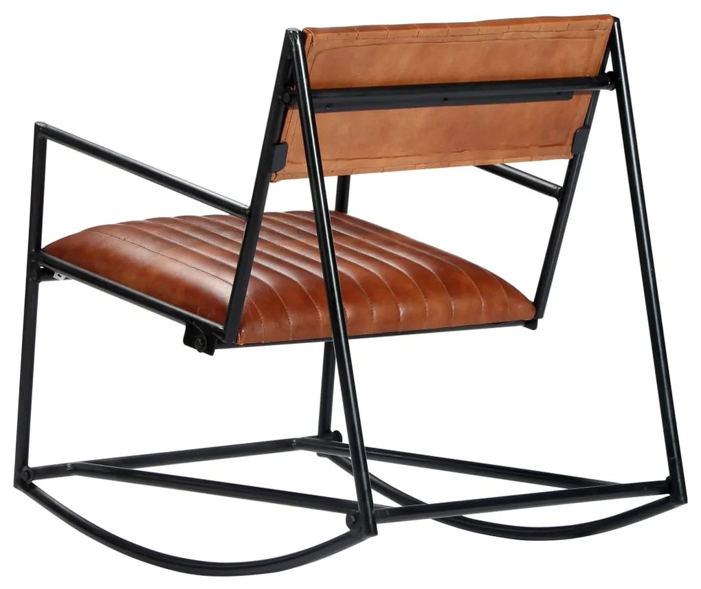 vidaXL 282903  Rocking Chair Brown Real Leather