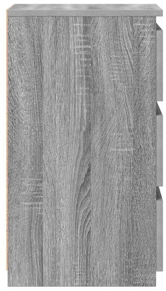 vidaXL Κομοδίνα 2 τεμ. Γκρι Sonoma 40x35x62,5 εκ. Επεξεργασμένο Ξύλο