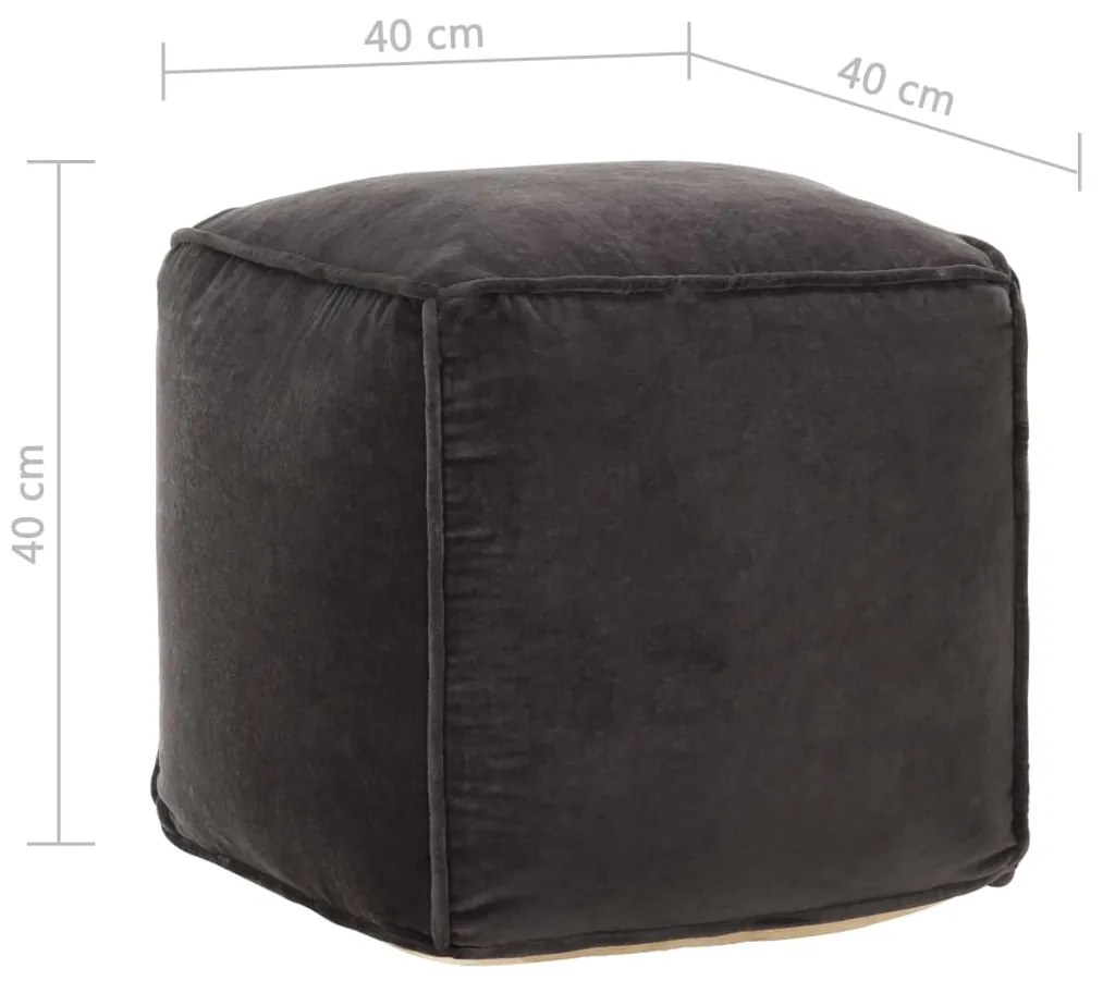 vidaXL Πουφ Ανθρακί 40 x 40 x 40 εκ. από Βαμβακερό Βελούδο