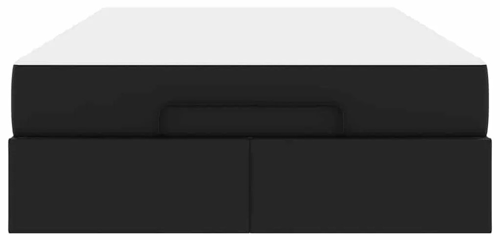 vidaXL Σκελετός κρεβατιού με στρώμα με στρώμα 2 pcs Μαύρο PVC