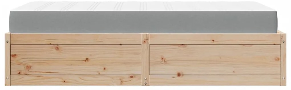 vidaXL Κρεβάτι με Στρώμα 90x200 εκ Μασίφ Ξύλο Πεύκου