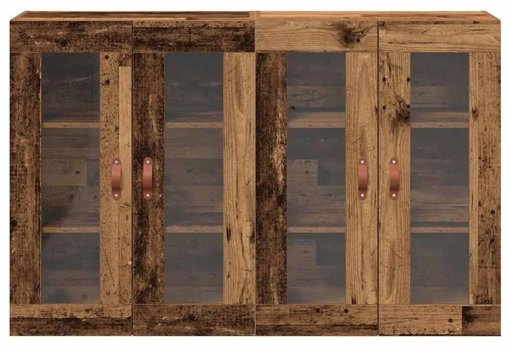 vidaXL Επιτοίχιο ντουλάπι 2 pcs Παλαιό ξύλο 69.5 x 34 x 90 εκ.