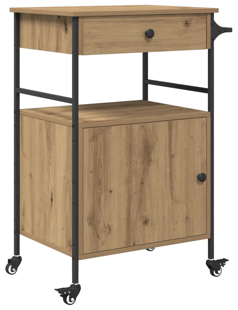 vidaXL Καρότσι Κουζίνας Ξύλο Καλλιτέχνη 56x43x89.5 εκ.