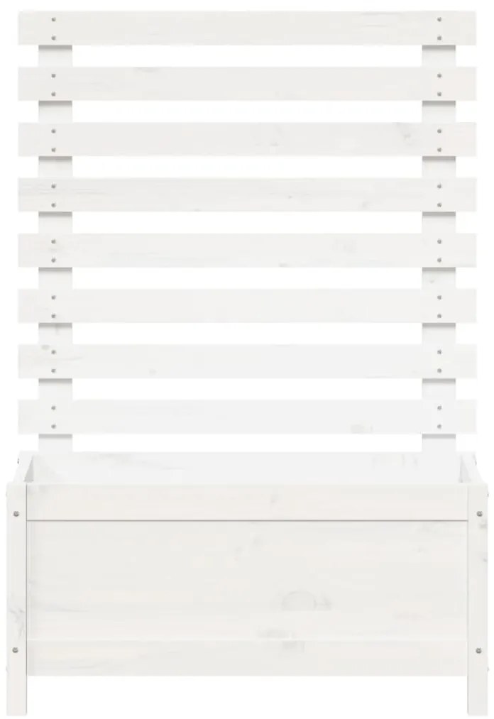 vidaXL Ζαρντινιέρα με Ράφι Λευκή 79 x 39,5 x 114 εκ. Μασίφ Ξύλο Πεύκου