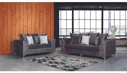 Sofa Agora  Σαλόνι Διθέσιο &amp; Τριθέσιο Status 3-2 Γκρι Sofa Agora 180x90 &amp; 240x90 cm (Ξύλο-Ύφασμα) Με Επιλογή Υφάσματος BEST-500-700148