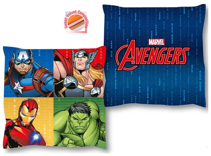 Διακοσμητικό Μαξιλάρι Βελουτέ 2 Όψεων (38x38) Dimcol Avengers 53