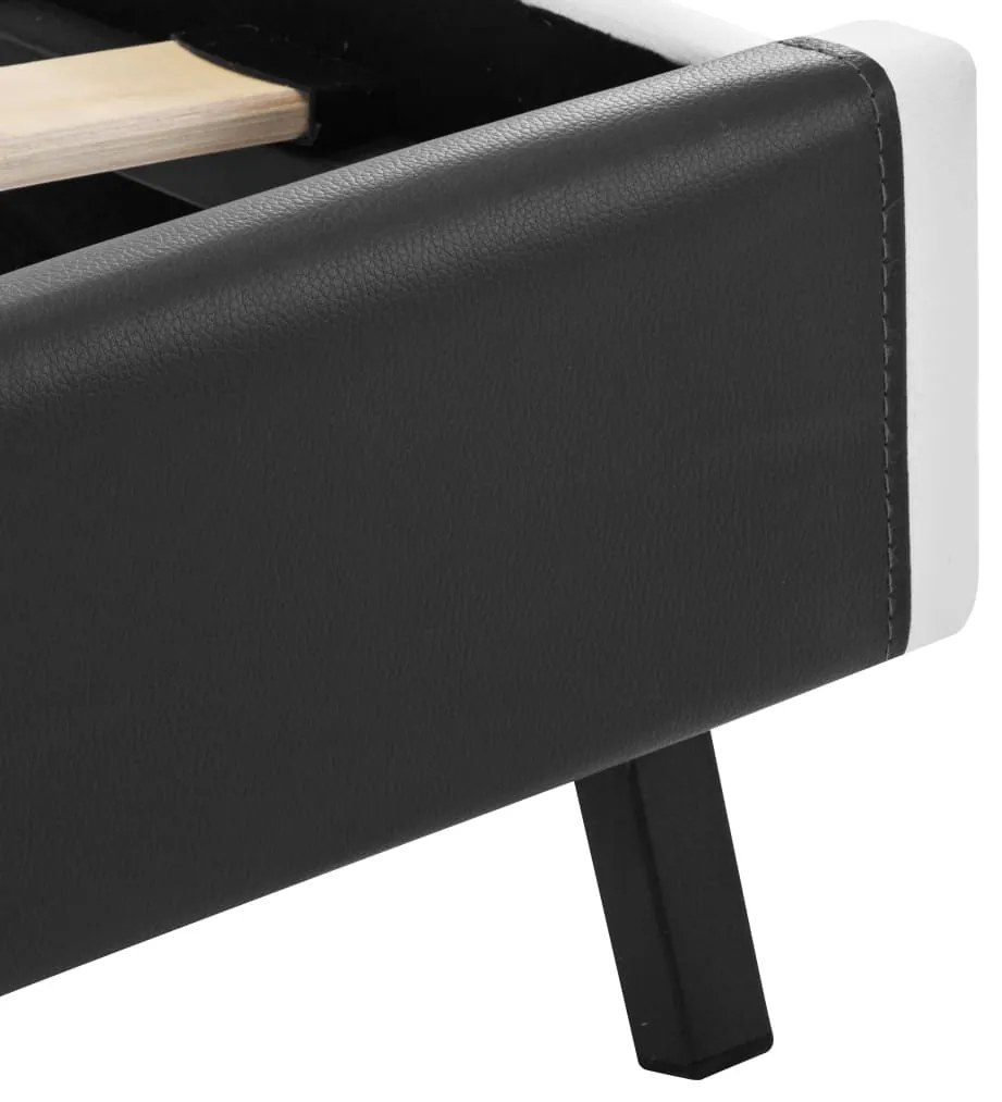 vidaXL Πλαίσιο Κρεβατιού με LED Γκρι 140x200 εκ. από Συνθετικό Δέρμα