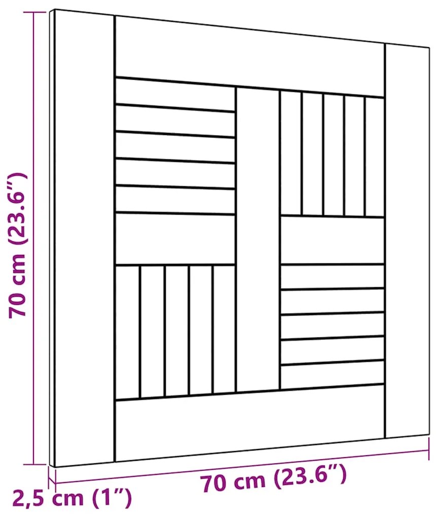 vidaXL Επιφάνεια Τραπεζιού 70 x 70 x 2,5 εκ. από Μασίφ Ξύλο Teak