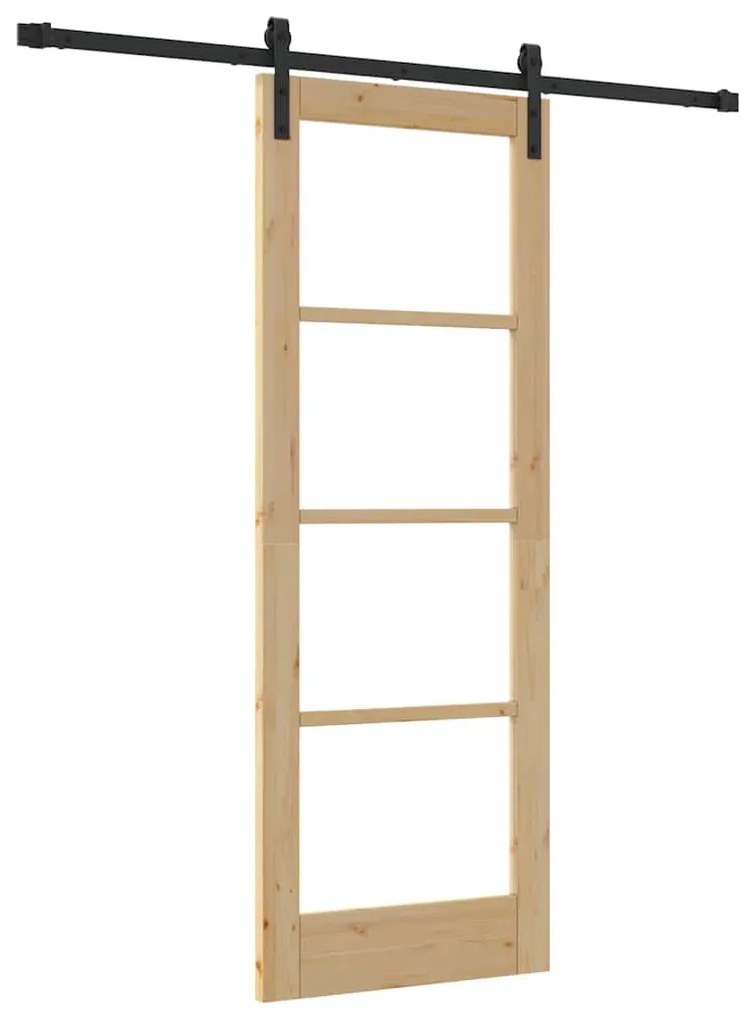 vidaXL Συρόμενη Πόρτα ORKDAL Καφέ 73.5 x 198.5 εκ. Μασίφ ξύλο πεύκου
