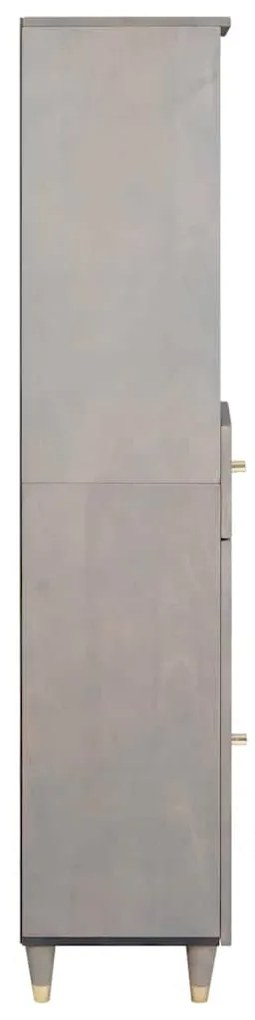 vidaXL Πλαϊνό γραφείο Γκρι 38 x 33.5 x 160 εκ Μασίφ ξύλο μάνγκο