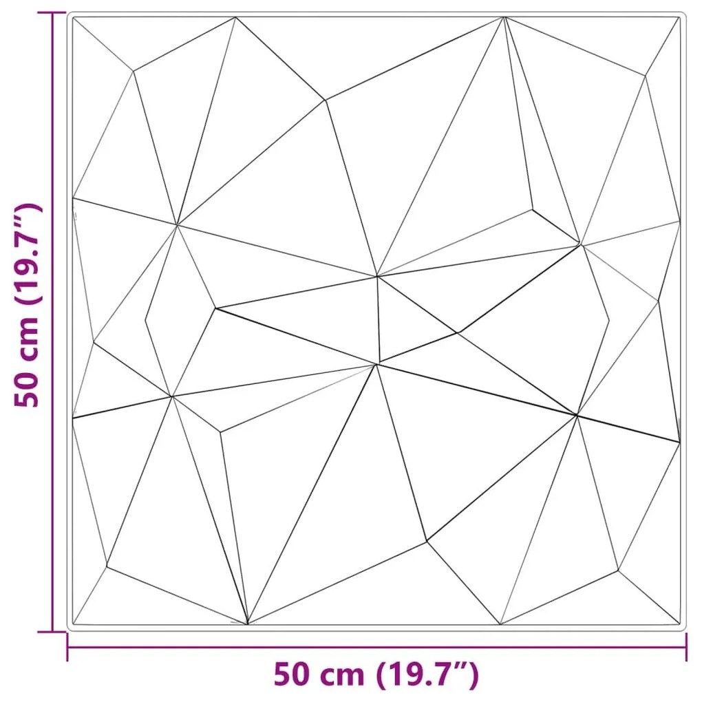 Πάνελ Τοίχου 12 τεμ. Σχ. Διαμάντι Τσιμέντο 50x50εκ. 3 μ² XPS - Γκρι