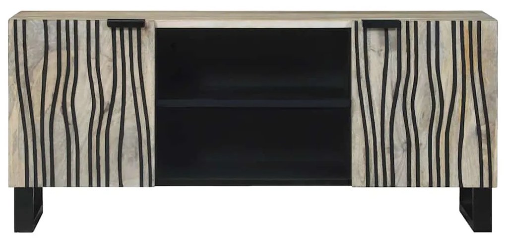 vidaXL Ντουλάπι TV Λευκό 105 x 33 x 46 εκ. Μασίφ ξύλο μάνγκο