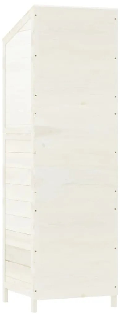 vidaXL Αποθήκη Κήπου Λευκή 55 x 52 x 174,5 εκ. από Μασίφ Ξύλο Ελάτης